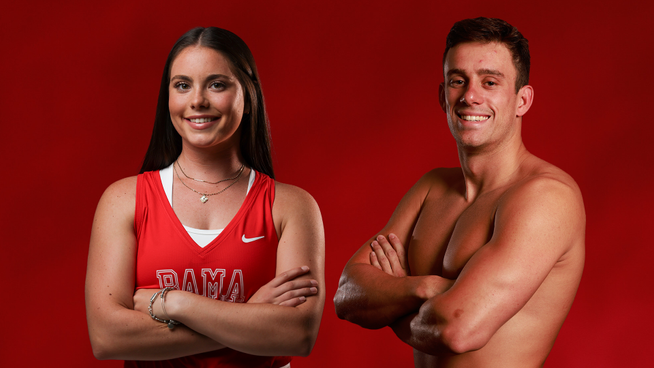 Sydney Orefice and Trey Sheils on red background 