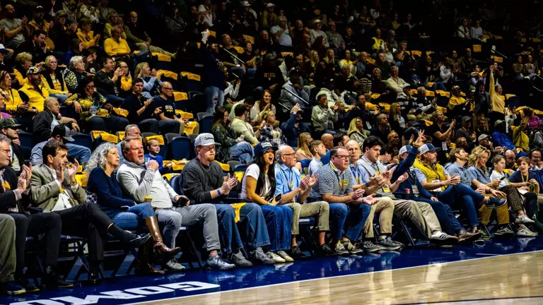Fans celebrate a Chattanooga basket on Gold Rush night