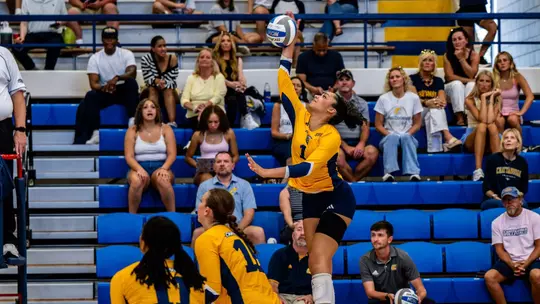 Addison Walker going for a kill against Tennessee State in the Chattanooga Classic