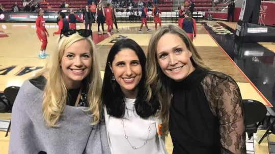 Jen O'Brien '00 with Teammates Katy Kamp Collins '00 and Jen Zuklie '98