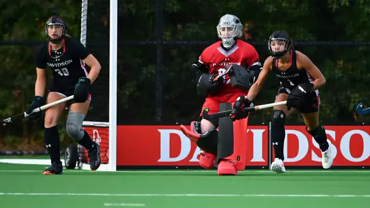 Davidson takes on Richmond in A-10 field hockey action at the Carol Grotnes Belk Turf Field on Friday, October 10, 2025 in Davidson, North Carolina. Credit - Tim Cowie/DavidsonPhotos.com @tjcowie