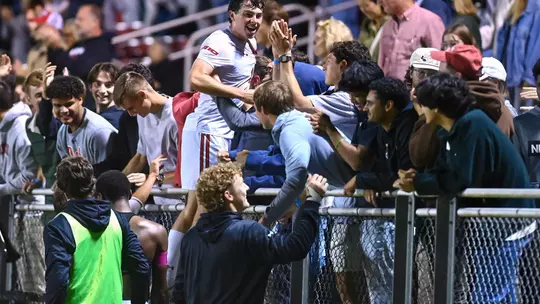 Davidson takes on Rhode Island in A-10 men's soccer action at Alumni Soccer Stadium on Saturday, October 11, 2025 in Davidson, North Carolina. Credit - Tim Cowie/DavidsonPhotos.com @tjcowie