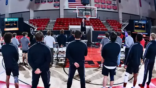 Wrestling team during anthem