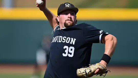 Davidson takes on George Mason in A-10 baseball action at Wilson Field on Friday, May 09, 2025 in Davidson, North Carolina. Credit - Tim Cowie/DavidsonPhotos.com
