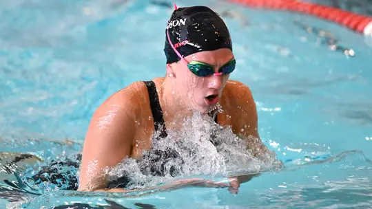 Davidson takes on William & Mary in non-conference swimming and diving action at the Charles A. Cannon Pool on Saturday, January 17, 2026 in Davidson, North Carolina. Credit - Tim Cowie/DavidsonPhotos.com @tjcowie
