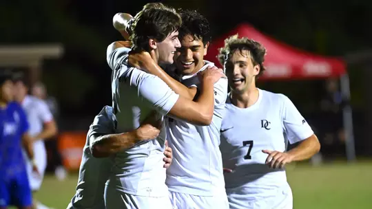 Hampton Hughes celebrates his goal vs Johnson and Wales
