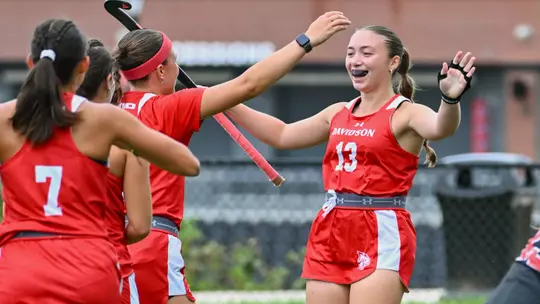 Davidson takes on Ball State in non-conference field hockey action at the Carol Grotnes Belk Turf Field on Sunday, October 04, 2026 in Davidson, North Carolina. Credit - Tim Cowie/DavidsonPhotos.com