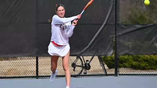 Davidson takes on Presbyterian in non-conference women's tennis at the Davidson Tennis Courts on Wednesday, February 25, 2026 in Davidson, North Carolina. Credit - Tim Cowie/DavidsonPhotos.com @tjcowie