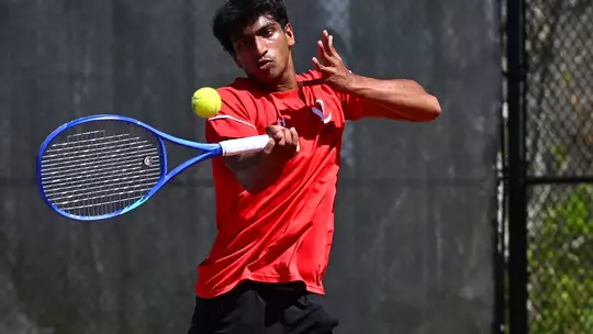 Davidson takes on Richmond in A-10 men's tennis action at the Davidson Tennis Courts on Saturday, March 14, 2026 in Davidson, North Carolina. Credit - Tim Cowie/DavidsonPhotos.com