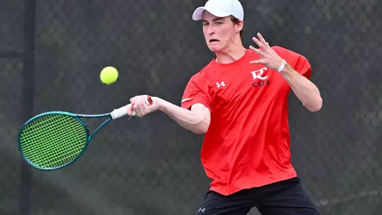 Davidson takes on Dayton in A-10 men's tennis action at the Davidson Tennis Courts on Friday, March 20, 2026 in Davidson, North Carolina. Credit - Tim Cowie/DavidsonPhotos.com