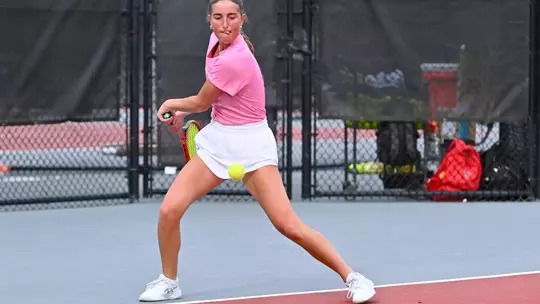 Davidson takes on Dayton in A-10 women's tennis action at the Davidson Tennis Courts on Friday, March 20, 2026 in Davidson, North Carolina. Credit - Tim Cowie/DavidsonPhotos.com