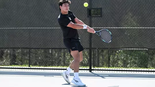 Davidson takes on Saint Louis in A-10 men's tennis action at the Davidson Tennis Courts on Sunday, March 22, 2026 in Davidson, North Carolina. Credit - Tim Cowie/DavidsonPhotos.com