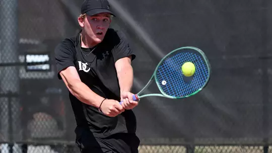 Davidson takes on Saint Louis in A-10 men's tennis action at the Davidson Tennis Courts on Sunday, March 22, 2026 in Davidson, North Carolina. Credit - Tim Cowie/DavidsonPhotos.com