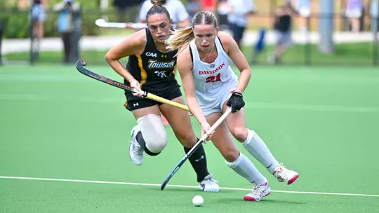 Davidson takes on Towson in non-conference field hockey action at the Carol Grotnes Belk Turf Field on Sunday, August 30, 2026 in Davidson, North Carolina. Credit - Tim Cowie/DavidsonPhotos.com @tjcowie