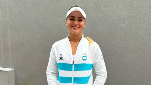 Luciana Moyano poses in her Argentine Pan American Games attire