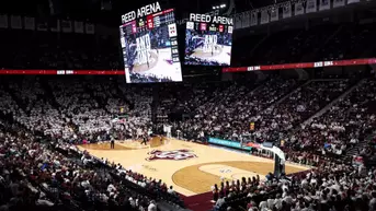 COLLEGE STATION, TX - January 21, 2026 - Wide shot during the game between the Mississippi St. Bulldogs and the Texas A&M Aggies at Reed Arena in College Station, TX. Photo By Bailee Wagner/Texas A&M Athletics