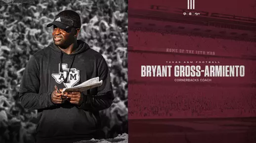 Texas A&M head coach Mike Elko announced Thursday the promotion of Bryant Gross-Armiento to cornerbacks coach.