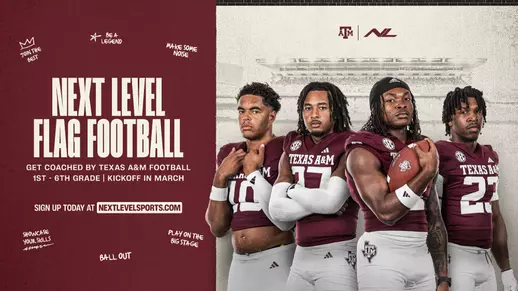 Texas A&M football is partnering with Next Level Sports to launch the inaugural season of Next Level Flag Football in Bryan-College Station.