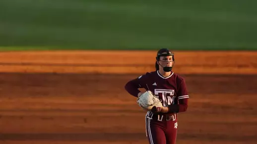 BATON ROUGE, LA - March 14, 2026 - Sydney Lessentine #7 of the Texas A&M Aggies during the game between the LSU Tigers and the Texas A&M Aggies at Tiger Park in Baton Rouge, LA. Photo By Evan Pilat