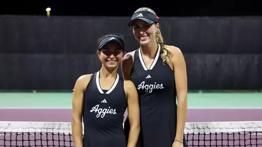 Violeta Martinez and Lexington Reed pose following Martinez's Senior Night ceremony