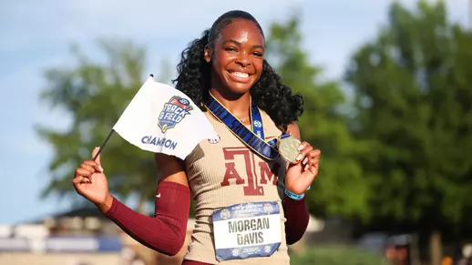 Morgan win outdoor long jump