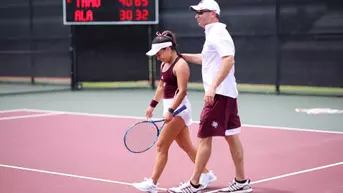 Lucciana Perez and Mark Weaver enjoy a precious moment during Perez's dominant 2026 season