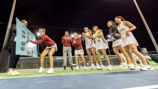 2026 WCC Tennis Championships Washington State Celebrating vs. Santa Clara