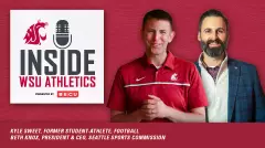 Inside WSU Athletics Podcast Graphic - Guest Beth Knox and Kyle Sweet