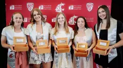 Senior swimmers at WSU 2026 Senior Celebration at Alger Family Club Room at Gesa Field May 8, 2026