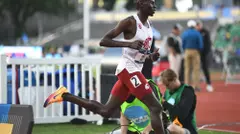 Evans Kurui runs in the men;s 10,000 meter national championship