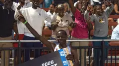 Evans Kurui celebrates qualification to the 2026 NCAA Championships