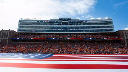 Gies Memorial Stadium 2026 national anthem flag