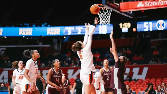CHAMPAIGN, IL - December 2, 2025 - Photos taken during the women's basketball game between the Bellarmine Knights and the Illinois Fighting Illini at SFC in Champaign, IL. (Photo By Madison Dabrowski/Illinois Athletics)