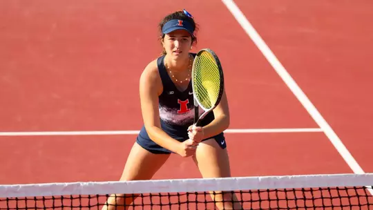 COLUMBUS, OHIO - APRIL 24: Tess Bucher during the quarterfinals of the 2026 Big Ten Women's Tennis Championships at the Ty Tucker Tennis Center on April 24, 2026 in Columbus, Ohio. (Photo by Kirk Irwin Big Ten/University Images via Getty Images)