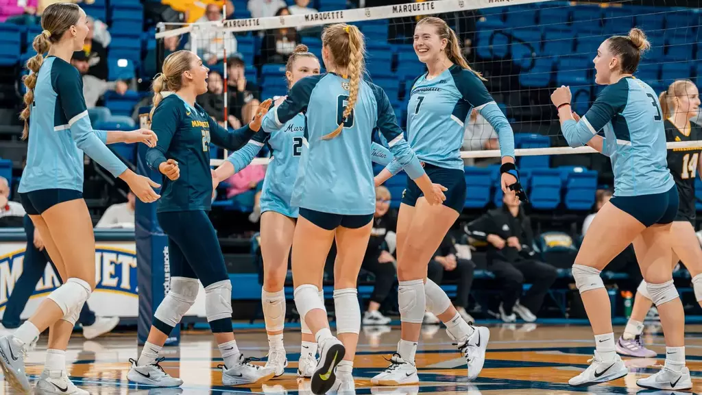 Marquette Volleyball scrimmages University of Wisconsin Milwaukee in spring season, at the Al McGuire Center in Milwaukee, Wisconsin, on April 16, 2026.