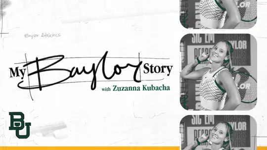 Promotion graphic for women's tennis player Zuzanna Kubacha in My Baylor Story feature
