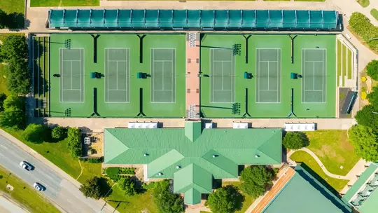 Drone photo of Hurd Tennis Center courts