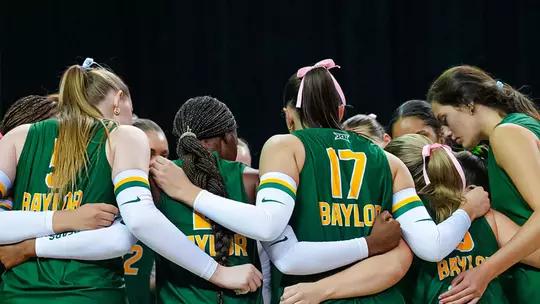 Baylor Huddles after Point against KU