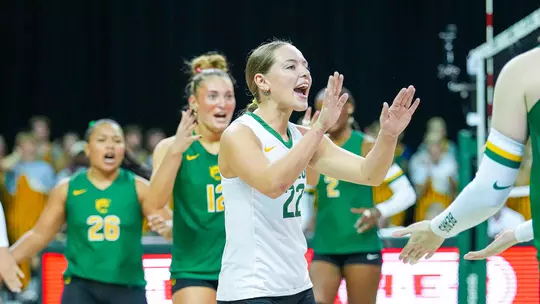 Morgan Madison Celebrates a set against UCF in 2026