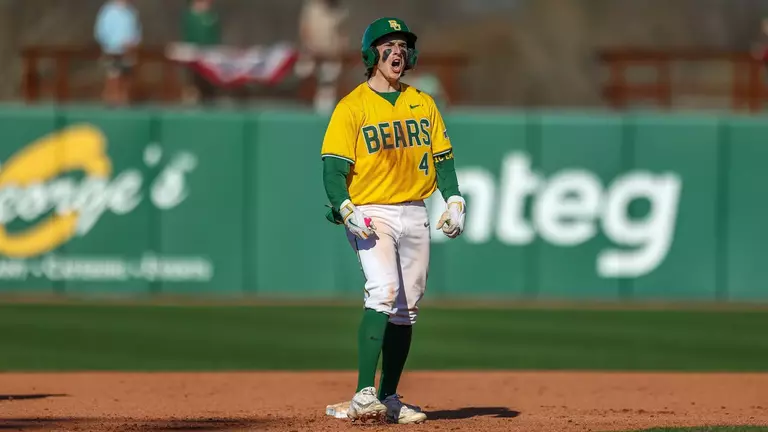 JJ Kennett celebrates after hitting a double 2026