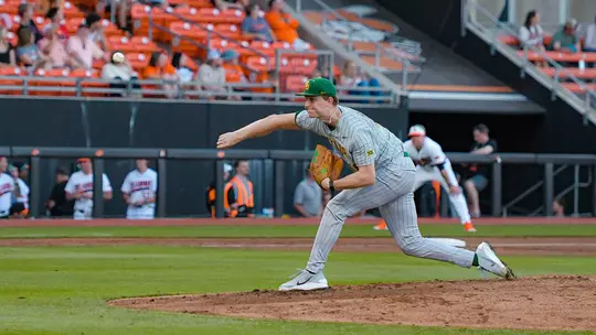 Lucas Davenport pitching against OSU 2026