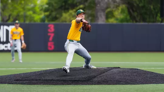 Ethan Calder pitching at Houston 2026