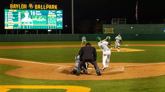 Hunter Snow hitting against NMSU 2026