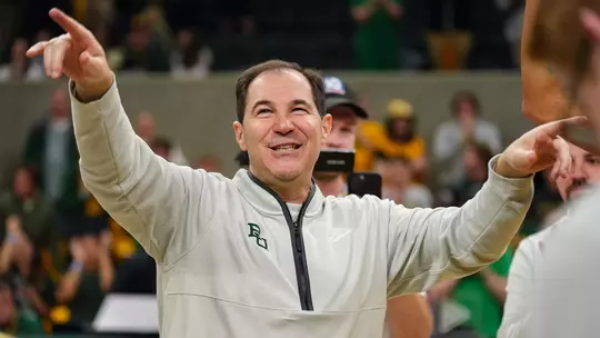 Head coach Scott Drew celebrating 500 career wins at Foster Pavilion