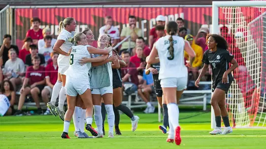 SOC celebrates Omholt's goal at Arkansas