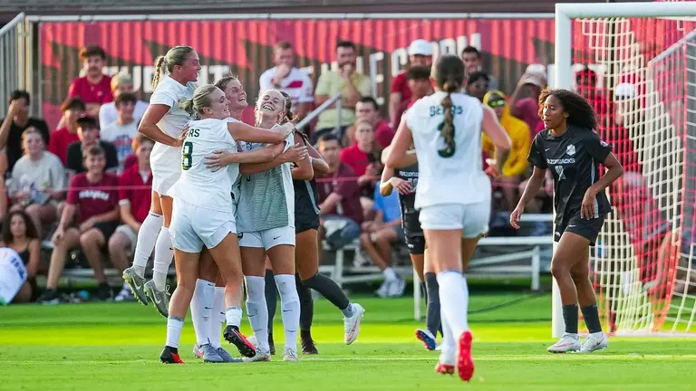 SOC celebrates Omholt's goal at Arkansas