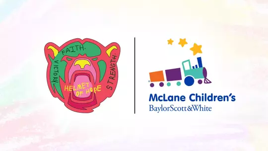 McLane Children's Hospital logo alongside a colored bear head logo