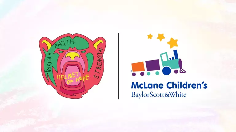 McLane Children's Hospital logo alongside a colored bear head logo