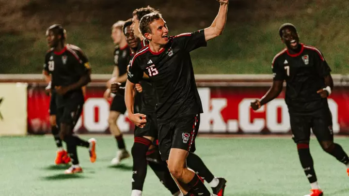 Aidan Payne - hat trick celebration vs. No. 4 UMKC