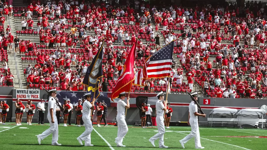 Flags for national anthem